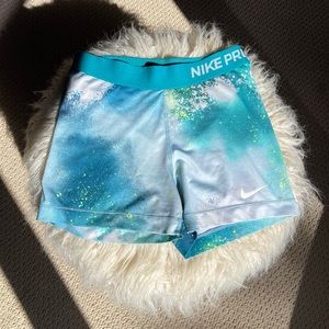 Nike Pro Galaxy Shorts - Blue & Neon - M 💙